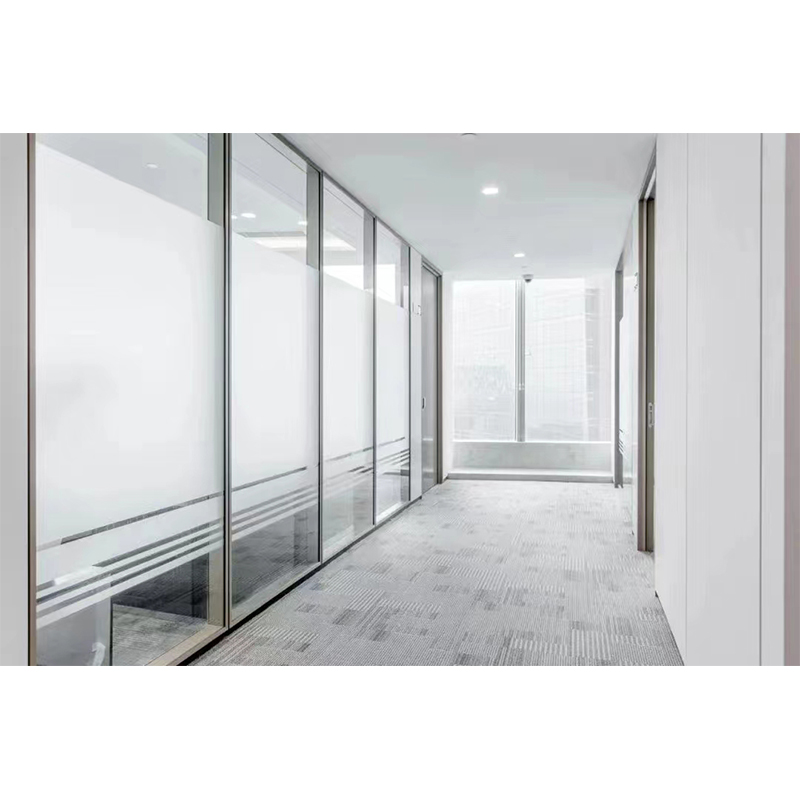 Double glass clear frame partition